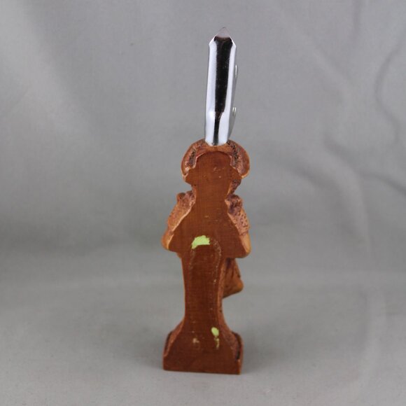 Vintage Tiki Bottle Opener - Coco Joe with a Rum Bottle - Hapa Wood - Picture 7 of 10